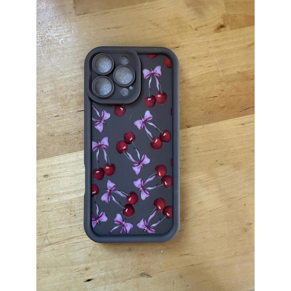 iphone 16 pro max cherry bow phone case